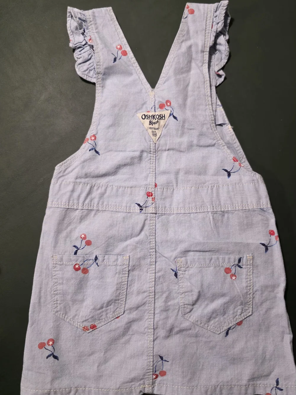 OshKosh B'gosh Light Blue Cherry Print Girls' Overalls